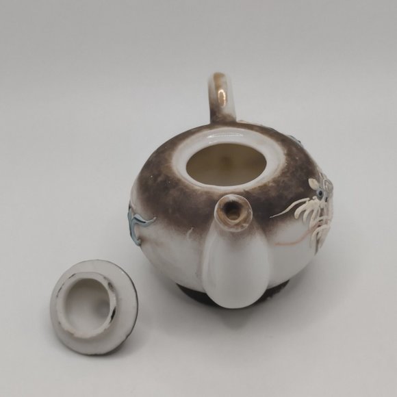 Vtg Moriage Dragonware Teapot Pacific Japan Black Raised Hand Crafted Painted - Picture 7 of 10